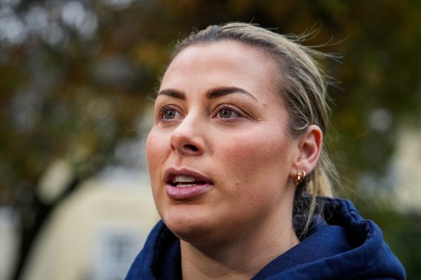 Trier, Tyskland 20251126.
Nora Mørk under et pressetreff med håndballjentene dagen før VM-kampen mot Sør-Korea i Trier.
Foto: Beate Oma Dahle / NTB