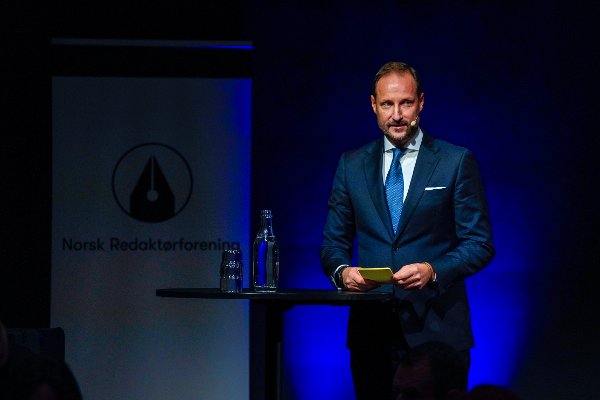 Oslo 20251105.
Kronprins Haakon holder tale på Norsk Redaktørforenings 75-årsjubileum onsdag morgen.
Foto: Ole Berg-Rusten / NTB