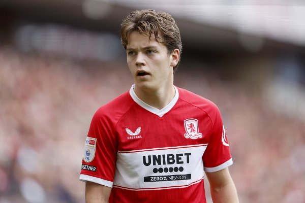 Middlesbrough's Sverre Nypan during the Sky Bet Championship match at the Riverside Stadium, Middlesbrough. Picture date: Saturday August 30, 2025.