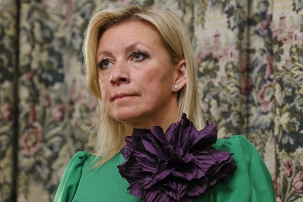 Spokeswoman of Russia's Foreign Ministry Maria Zakharova attends a joint news conference of Russian Foreign Minister Sergei Lavrov and Ethiopian Foreign Minister Gedion Timothewos following their following their talks at Zinaida Morozova's Mansion in Moscow, Russia, Tuesday, Oct. 21, 2025. (Shamil Zhumatov/Pool Photo via AP)