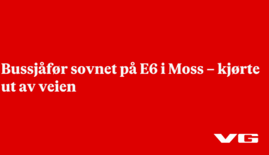 Bussjåfør sovnet på E6 i Moss – kjørte ut av veien