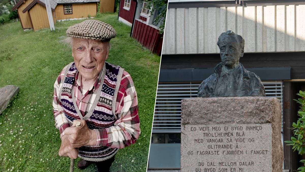 Med stokk og på byste