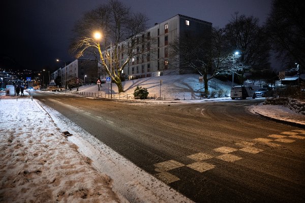 Voldshendelse ved Slettebakken og Storetveit. Her krysset Vilhelm Bjerknes vei mot Johan Hjorts vei.