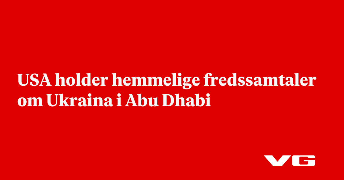 USA holder hemmelige fredssamtaler om Ukraina i Abu Dhabi