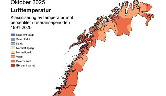 Klimaendringer, Menneskeskapte klimaendringer | Nok en gang settes det varmerekorder flere steder i Rana. – Høsten har forskjøvet seg. Den begynner og slutter senere