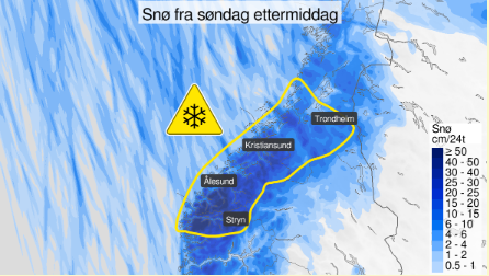 Farevarsel, Snø | Utvidet farevarselet til å også gjelde Trondheim: – Vanskelige kjøreforhold