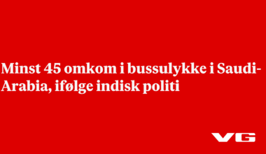 Minst 45 omkom i bussulykke i Saudi-Arabia, ifølge indisk politi