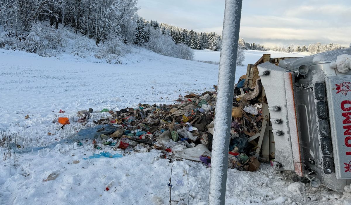 Søppelposer ligger strødd ved E6 - adressa.no