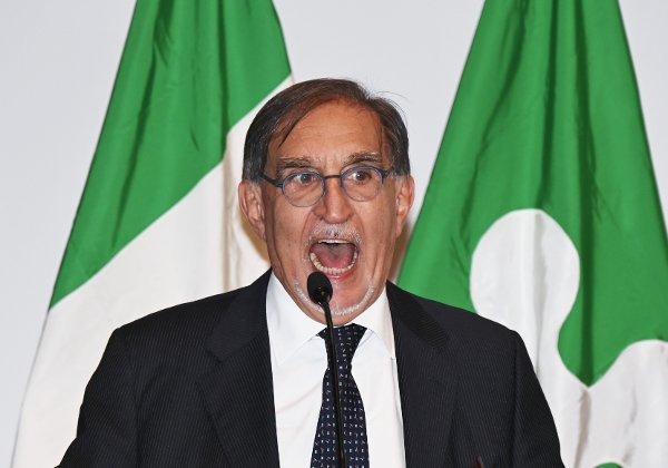 Milan, Italy lgnazio La Russa, President of the Senate General States of Transport. Milan, Italy General States of Transport Institutional Meeting Testori Auditorium Lombardy Region In the photo: Ignazio La Russa, President of the Senate of the Italian Republic URN:82366197