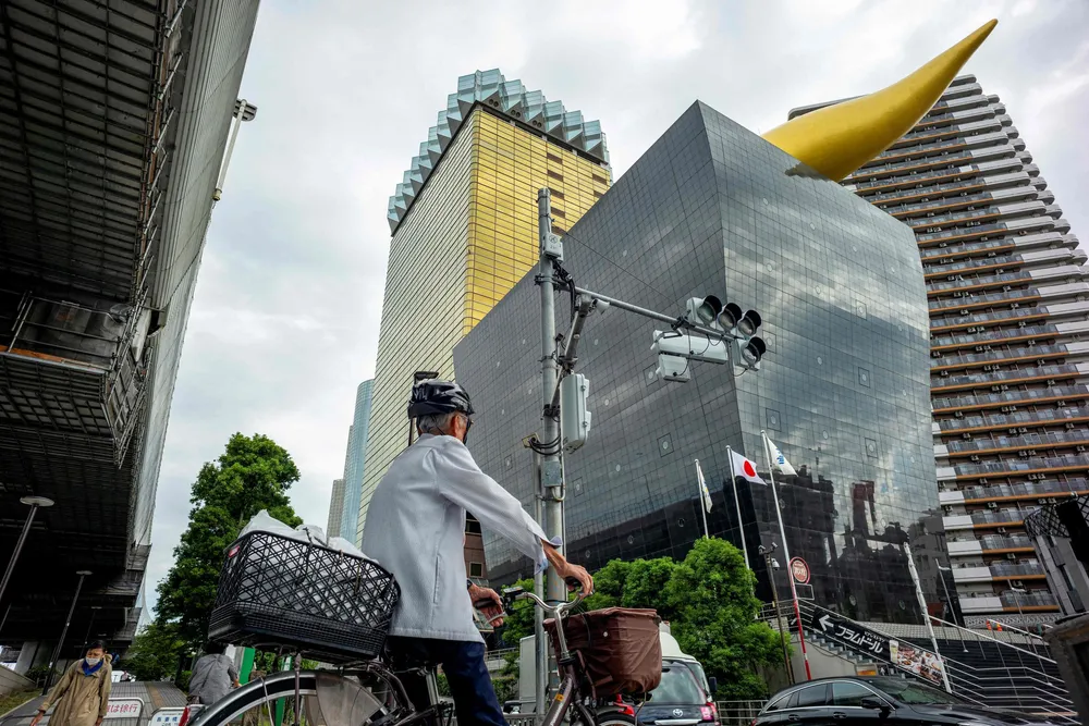 Asahi Groups hovedkvarter i Tokyo. Den japanske ølgiganten bekreftet torsdag at nesten to millioner personopplysninger kan være på avveie etter dataangrepet i høst.