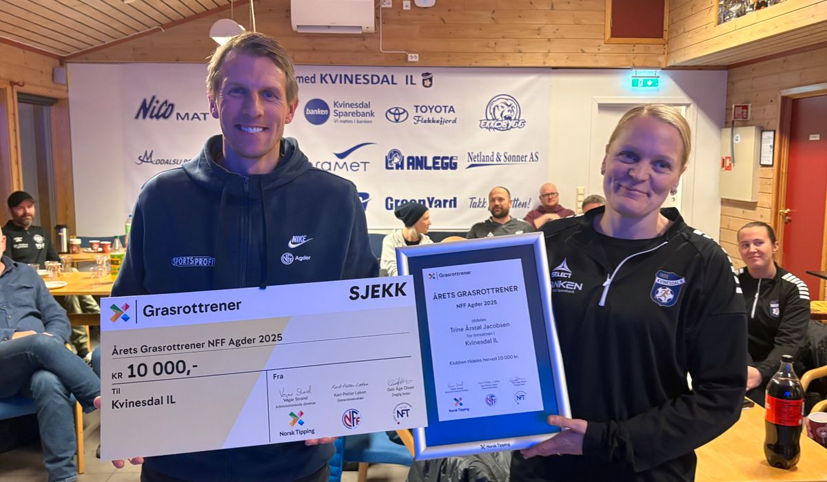 Mottok trener-utmerkelse: – Kom som en overraskelse - lister24.no
