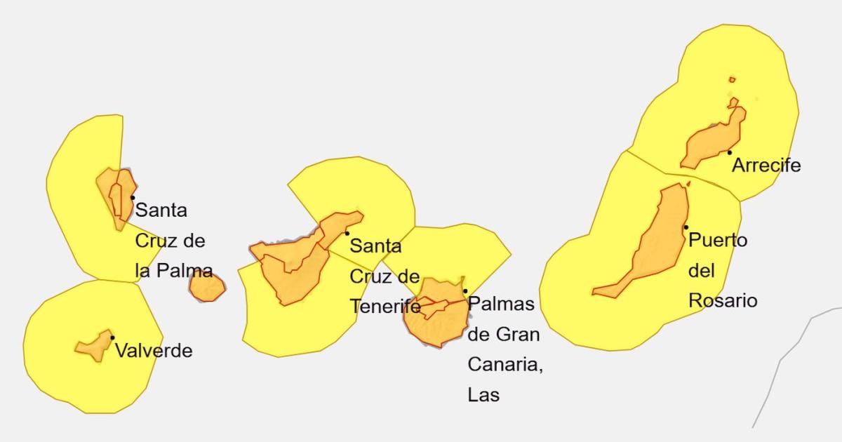 Oransje uværsvarsel for Claudia på alle Kanariøyene