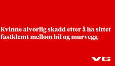 Kvinne alvorlig skadd etter å ha sittet fastklemt mellom bil og murvegg