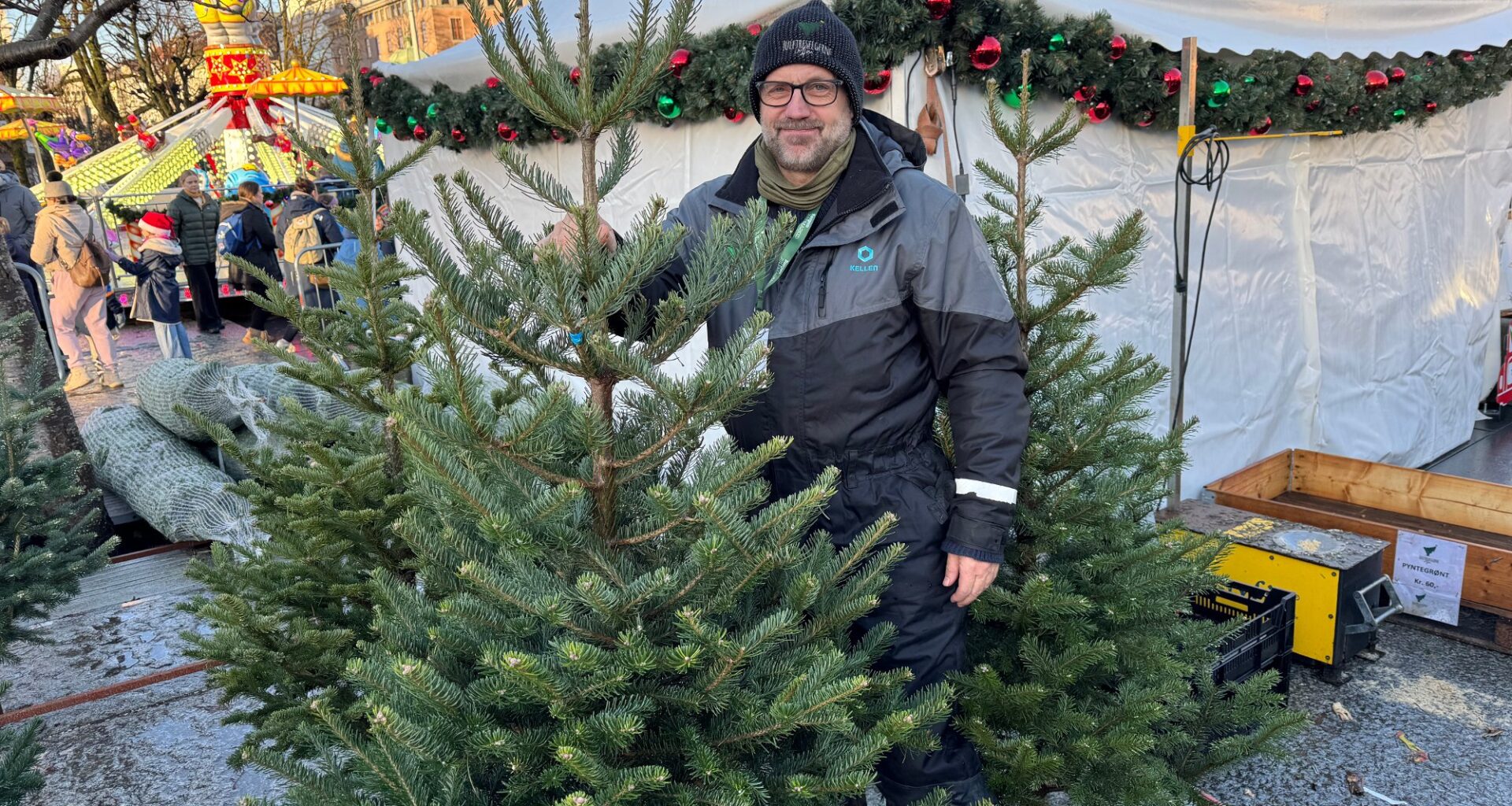 Jul, Bergen Julemarked | At det er november spiller ingen rolle – Bjørn har allerede solgt flere juletrær