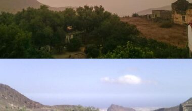 Tett calima på Kanariøyene