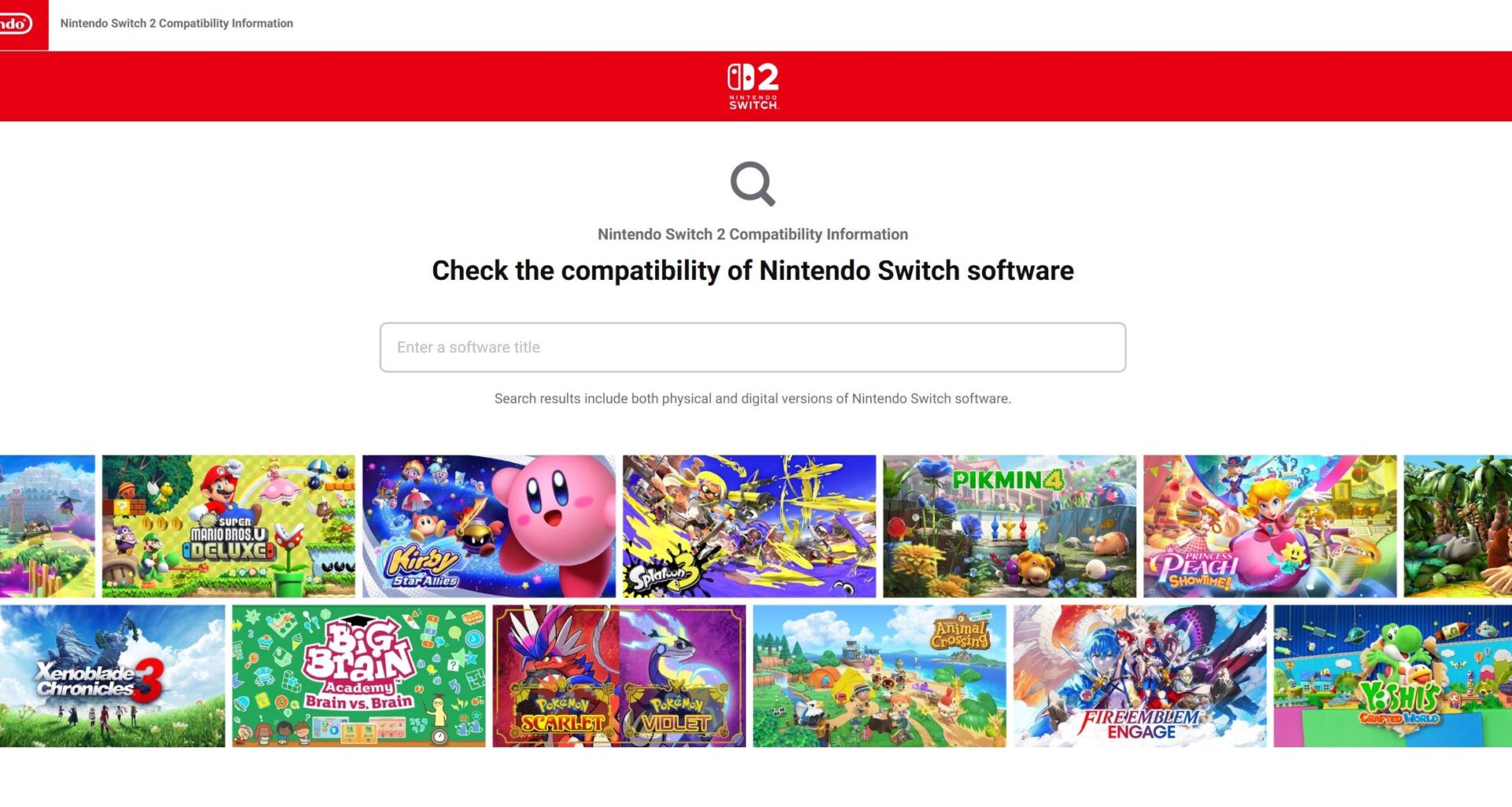 Nintendo lanserer offisiell nettside for å teste kompatibilitet mellom Switch- og Switch 2-spill -