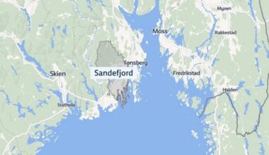 Kartet viser Sandefjord