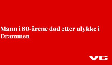 Mann i 80-årene død etter ulykke i Drammen