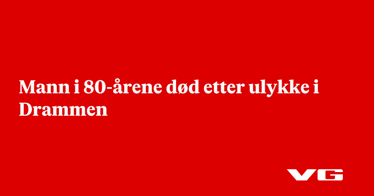 Mann i 80-årene død etter ulykke i Drammen