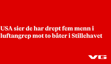 USA sier de har drept fem menn i luftangrep mot to båter i Stillehavet