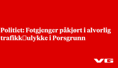 Fotgjenger påkjørt i alvorlig trafikk­ulykke i Porsgrunn