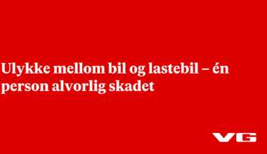 Ulykke mellom bil og lastebil – én person alvorlig skadet