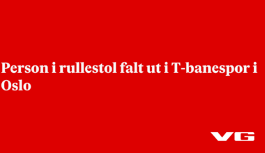 Person i rullestol falt ut i T-banespor i Oslo
