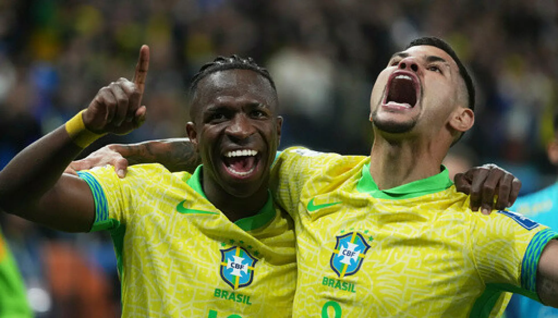 STJERNER: Vinicius Junior, Bruno Guimaraes og de andre brasilianske stjernene kan møte Norge i VM-oppkjøringen. Foto: Andre Penner / AP / NTB