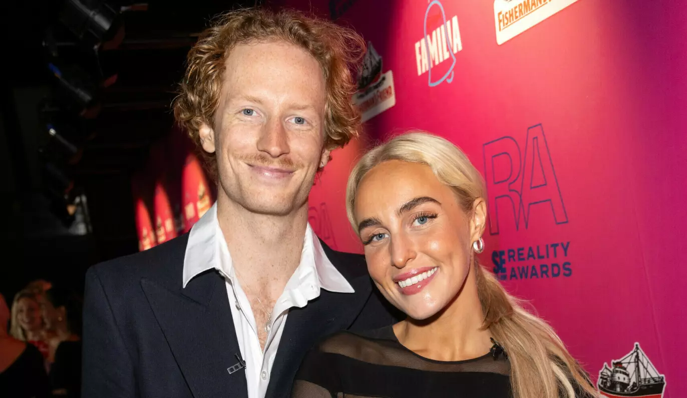 PAR: Øyunn tok med seg kjæresten Ådne Birkeland på Reality Awards i fjor. Foto: Andreas Fadum / Se og Hør