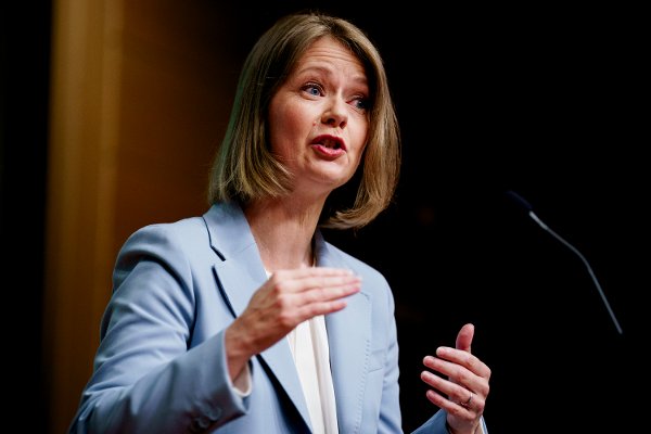 Oslo 20230622. 
Sentralbanksjef Ida Wolden Bache på pressekonferansen etter at styringsrenta settes opp 0,5 prosentpoeng til 3,75 prosent.
Foto: Stian Lysberg Solum / NTB