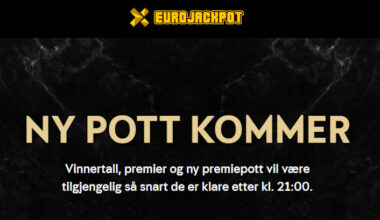 Eurojackpot-trekningen er forsinket tirsdag kveld