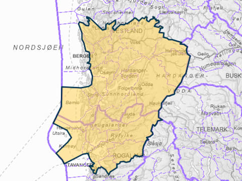 Flom- og skredfare i deler av Vestland og Rogaland