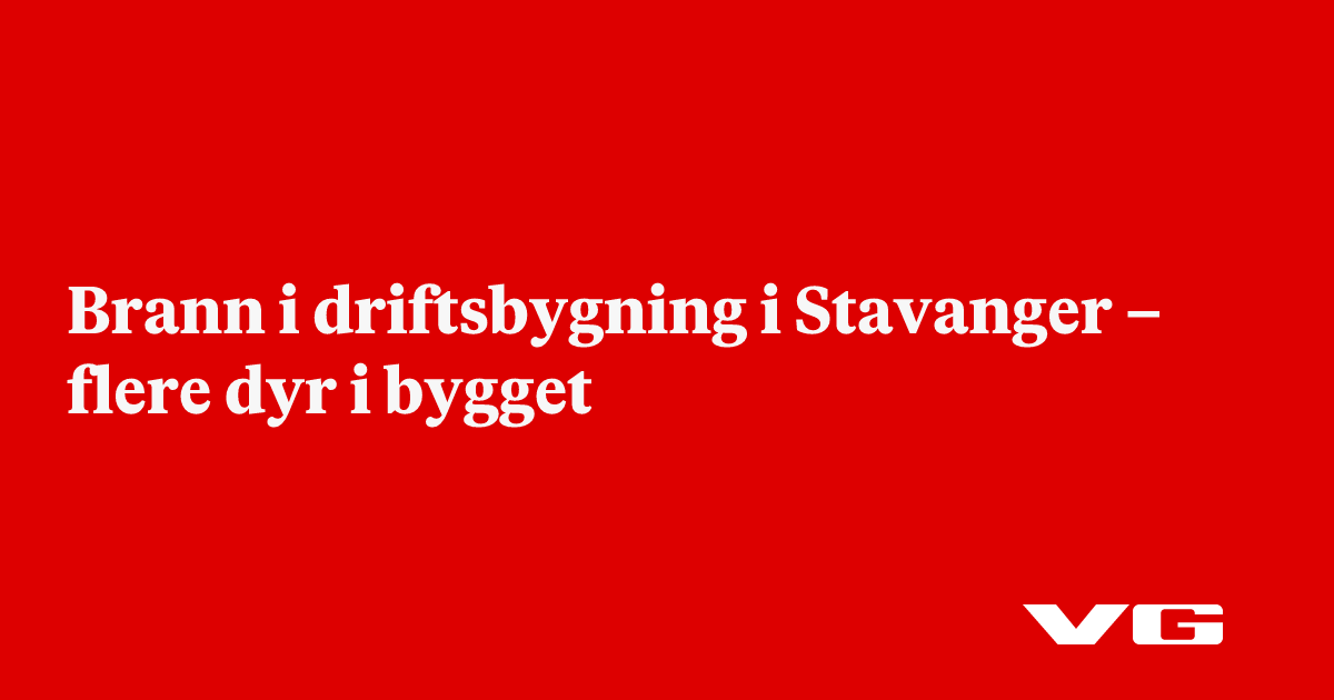 Brann i driftsbygning i Stavanger – flere dyr i bygget