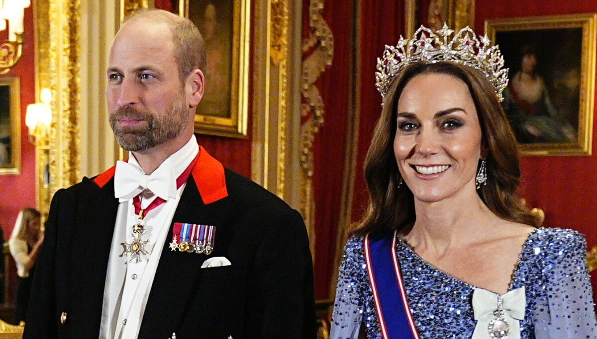 Prinsesse Kate i sjelden tiara på storslått bankett i Windsor med ektemannen prins William