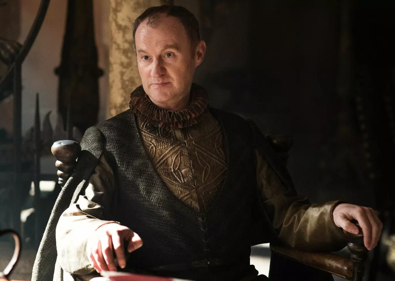 TV-FAVORITT: Mark Gatiss spilte rollen som Tycho Nestoris - en representant for Jernbanken i Braavos - i flere sesonger av megasuksessen «Game of Thrones». Foto: HBO Max/Kobal/REX