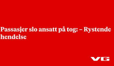 Passasjer slo ansatt på tog: – Rystende hendelse