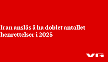 Iran anslås å ha doblet antallet henrettelser i 2025