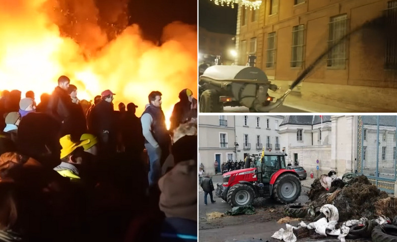 Franske bønder har fått nok av EU – dumpet gjødsel utenfor offentlige bygg