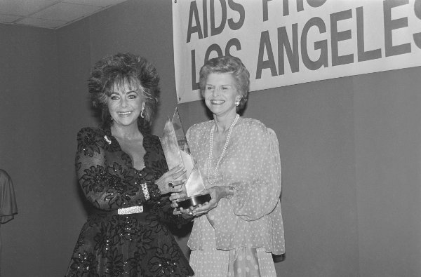 (Original Caption) Los Angeles, California: Actress Elizabeth Taylor (left) and former First Lady Betty Ford at the