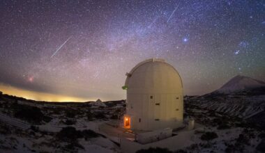 Geminidemeteorer sett fra Observatoriet i Teide