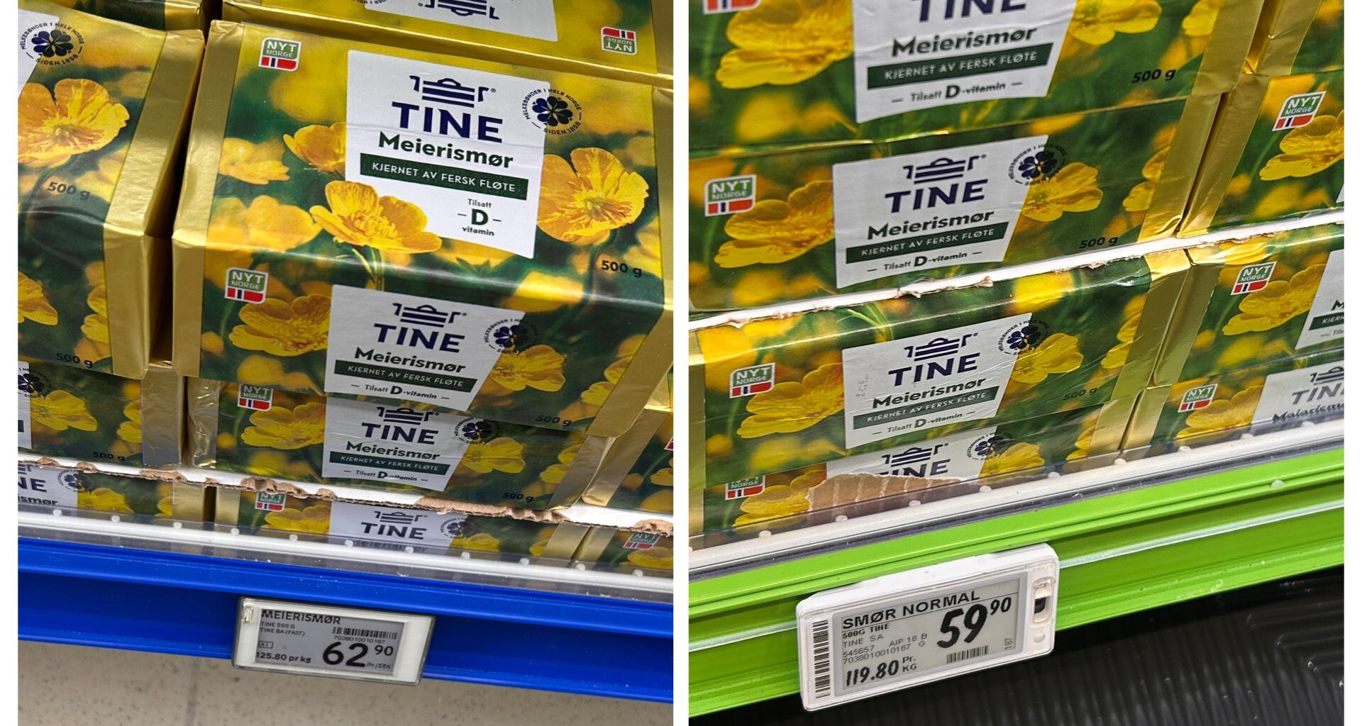 Smør, Kiwi | Smørprisen opp 50 prosent: Kiwi slår Rema