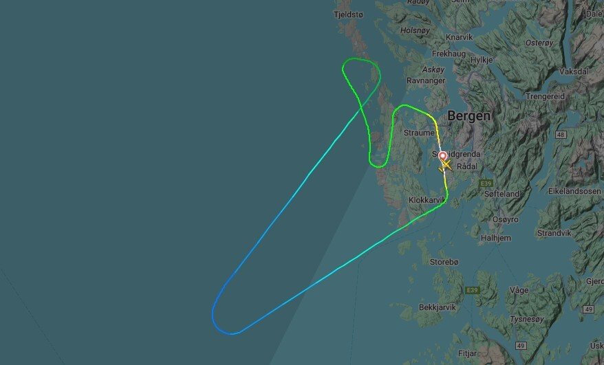 Bergen Lufthavn, Nyheter | Widerøe-fly fra Bergen til Aberdeen måtte snu