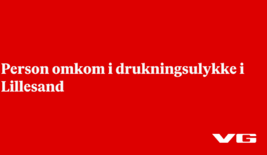 Person omkom i drukningsulykke i Lillesand