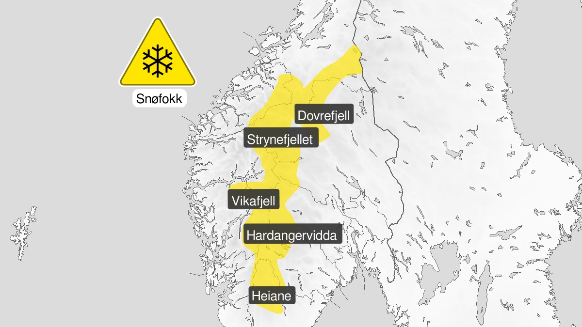 kart med gult felt over heiane, hardangervidda, vikafjell, strynefjellet og dovrefjell