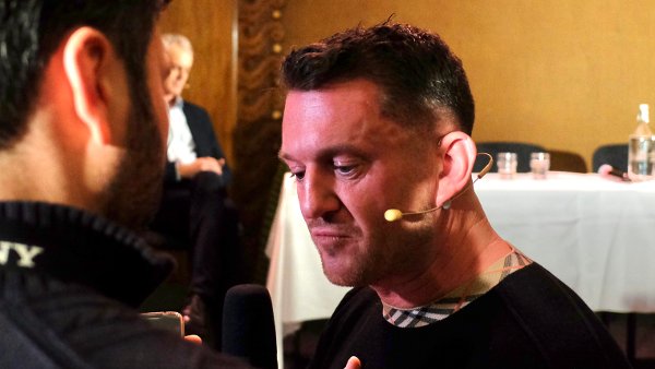 I OSLO: Tommy Robinson på besøk i Oslo denne uken.