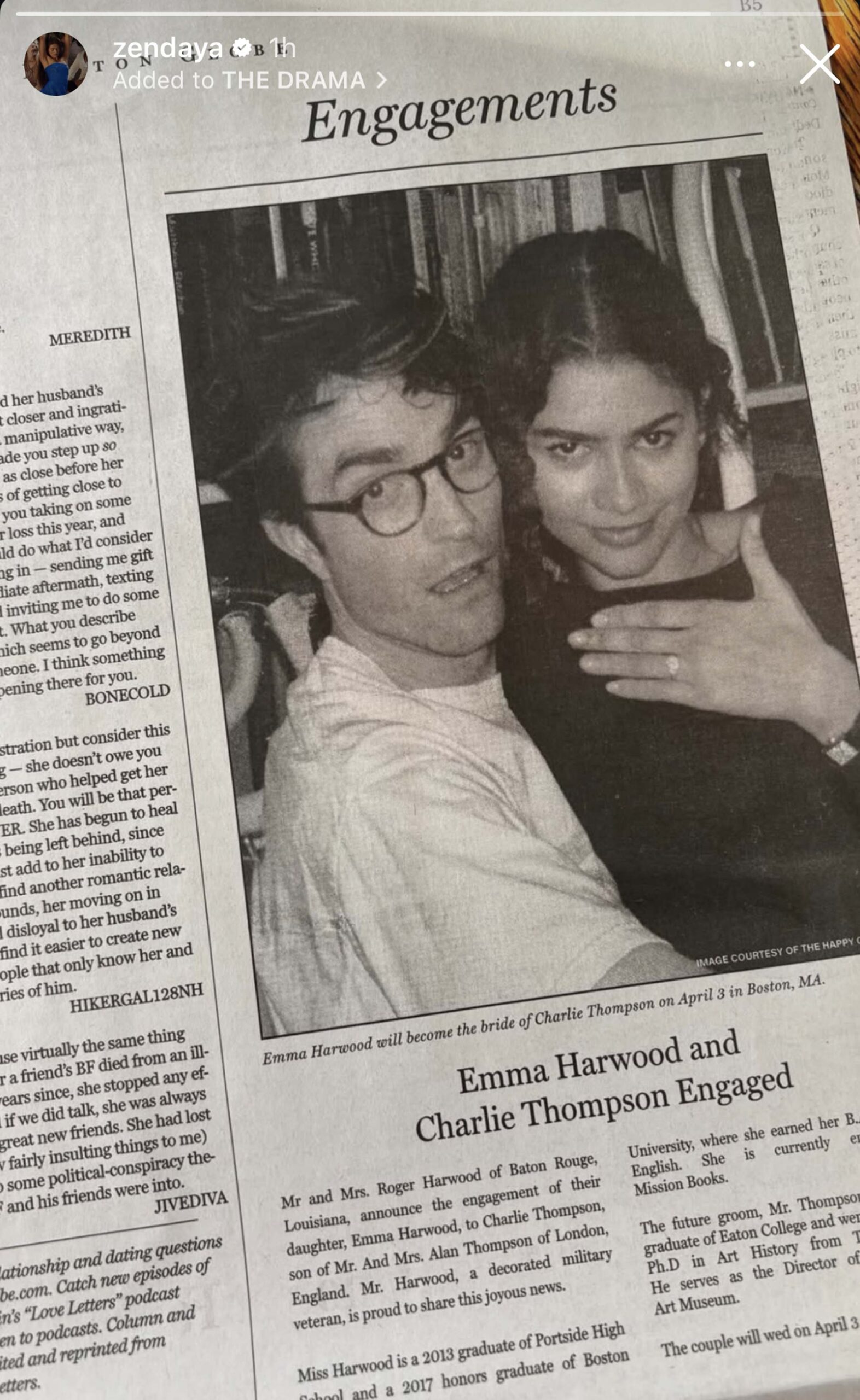 Zendaya robert pattinson Boston globe ad the drama a24