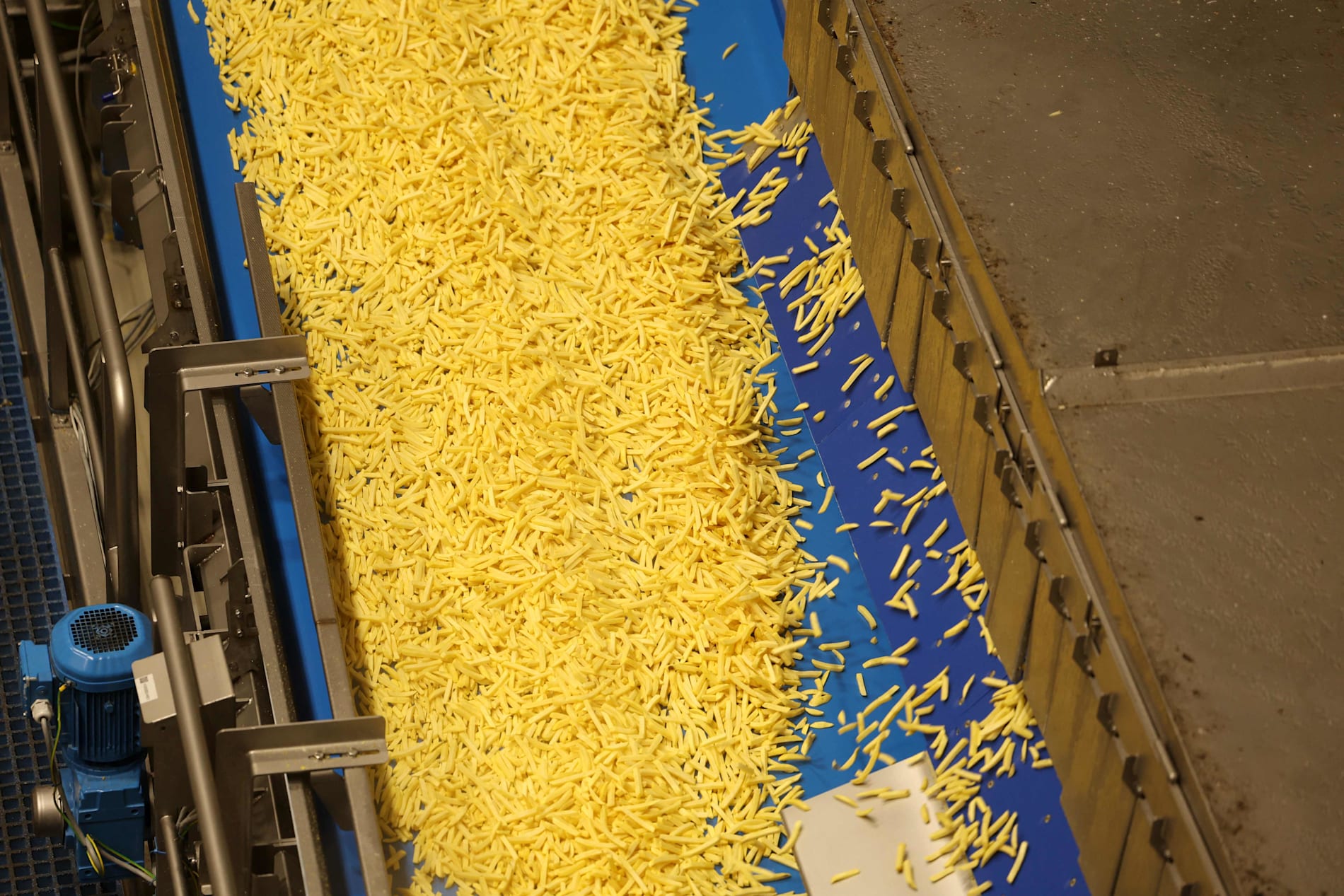 Pommes frites på samlebånd. Selskapet anslår at én av fire pommes frites som spises globalt, produseres av McCain Foods.