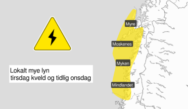 Uvær, Torden & Lyn | Nye farevarsler: – Sterk vind og torden med mye lyn