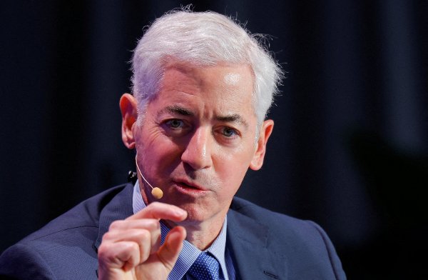 FILE PHOTO: Bill Ackman, founder and CEO of Pershing Square Capital Management, attends the Milken Conference 2025 in Beverly Hills, California, U.S., May 6, 2025. REUTERS/Mike Blake/File Photo