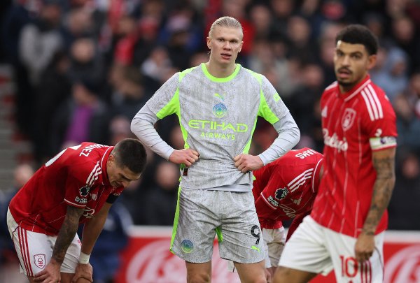 Soccer Football - Premier League - Nottingham Forest v Manchester City - The City Ground, Nottingham, Britain - December 27, 2025
Manchester City's Erling Haaland REUTERS/Chris Radburn EDITORIAL USE ONLY. NO USE WITH UNAUTHORIZED AUDIO, VIDEO, DATA, FIXTURE LISTS, CLUB/LEAGUE LOGOS OR 'LIVE' SERVICES. ONLINE IN-MATCH USE LIMITED TO 120 IMAGES, NO VIDEO EMULATION. NO USE IN BETTING, GAMES OR SINGLE CLUB/LEAGUE/PLAYER PUBLICATIONS. PLEASE CONTACT YOUR ACCOUNT REPRESENTATIVE FOR FURTHER DETAILS..